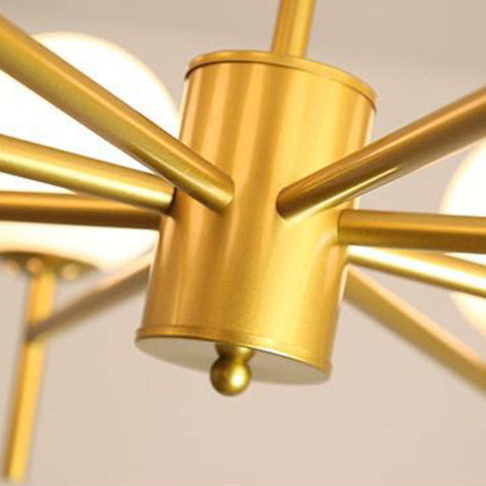 Bubarun Modern Globe Bubble Metal/Glass Pendant Light, Gold/Black