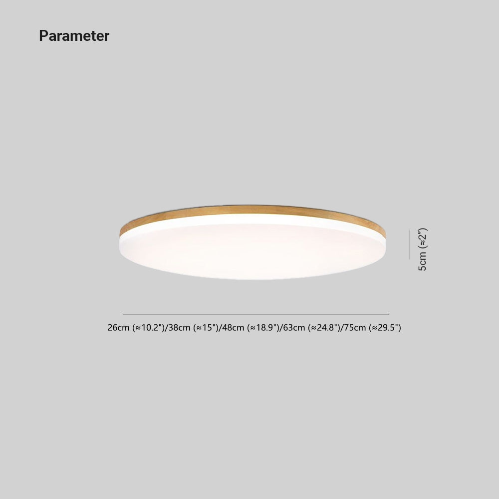 Norev Ceiling Light Slim Round Wood Frame-Relic Pieces
