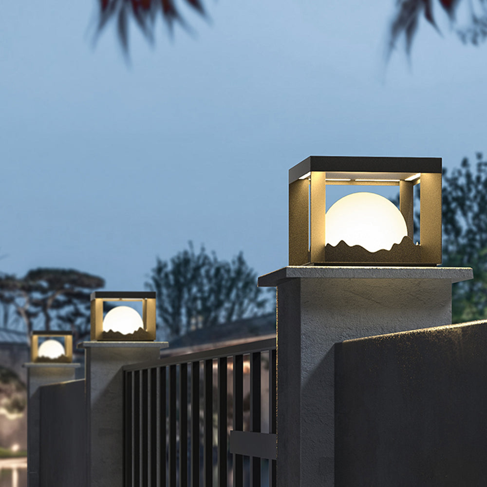 Kanigit Modern Mountain Metal Outdoor Lamp, Warm Light