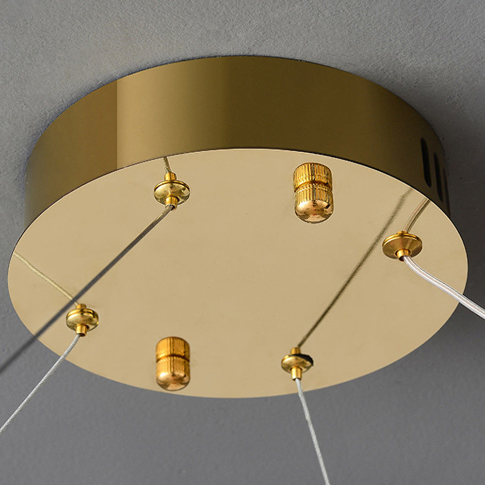Gusosal Modern Luxury Round Glass Chandelier, Gold