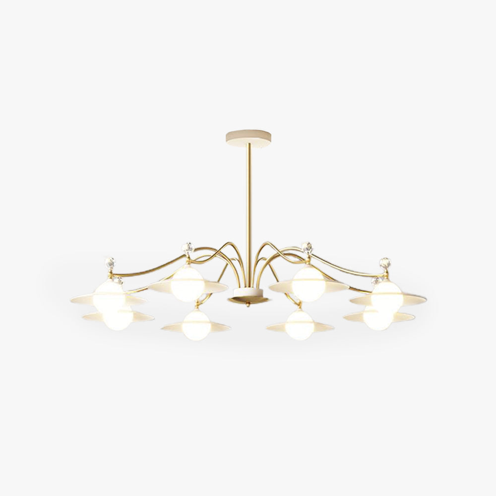 Jelidur Blown Gold Chandelier, 6/8 Heads