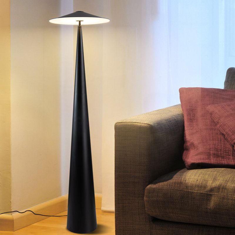 Tasover Modern Saucer Shaped Metal Floor Lamp,Black