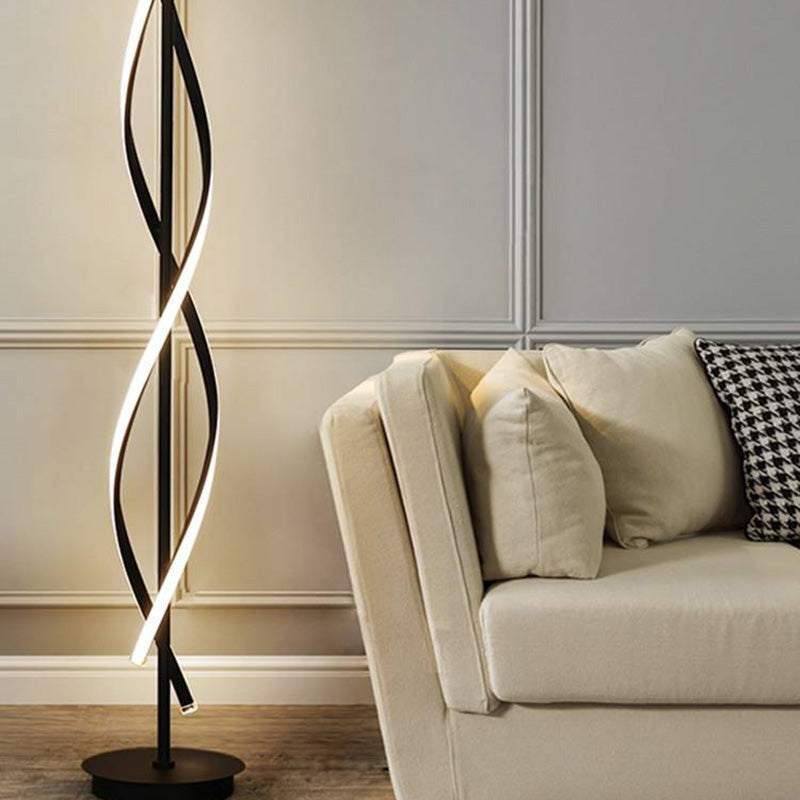 Pakaret Postmodern Linear Floor Lamp, Black/White