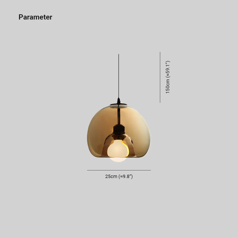 Norvia Pendant Light Globe Glass Amber/Smoky Grey-Relic Pieces