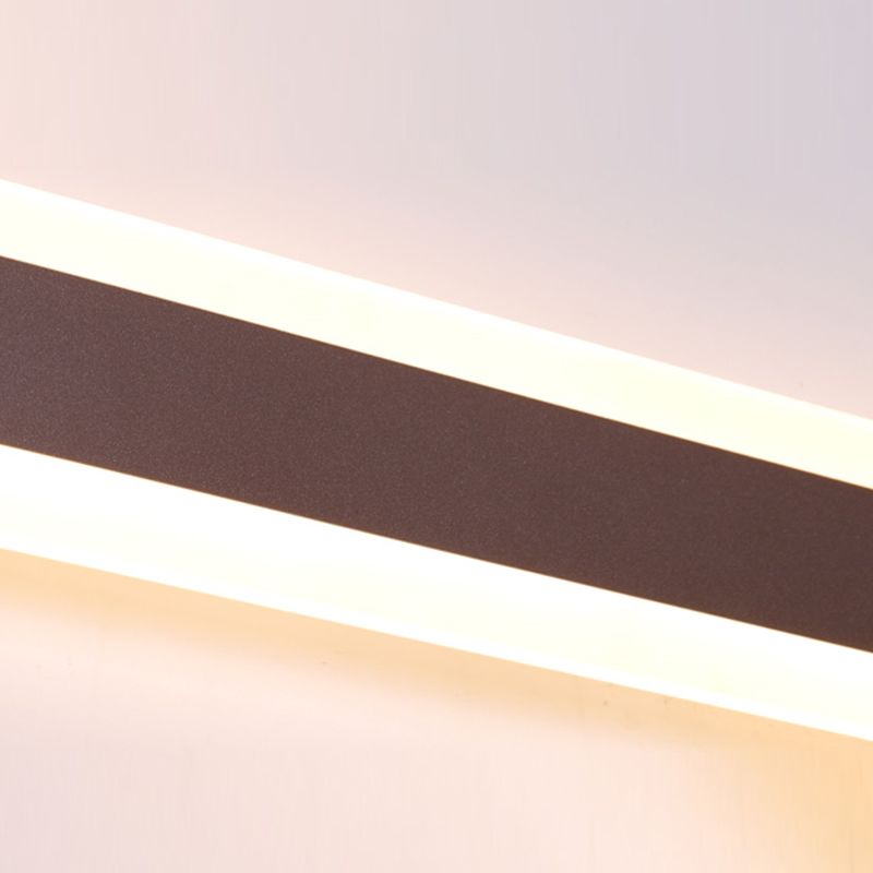 Povetul Modern Linear Vanity Wall Lamp, White/Brown, Bathroom
