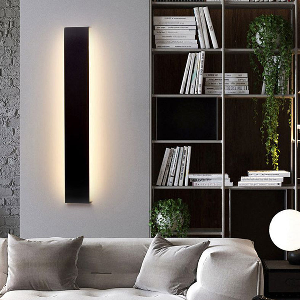 Huponus Minimalist Rectangular Wall Lamp,Black/White/Gold