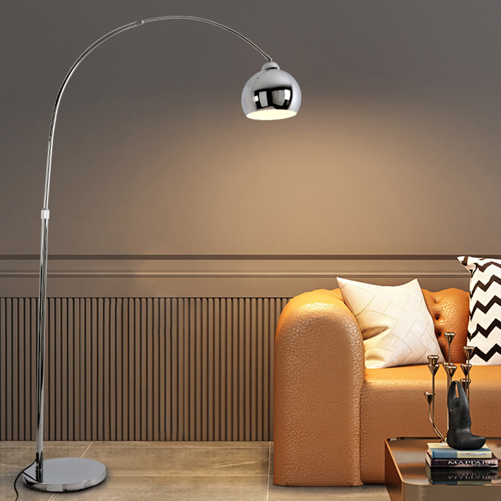 Kabanul Modern Arc Metal Floor Lamp, Chrome, Study/Bedroom