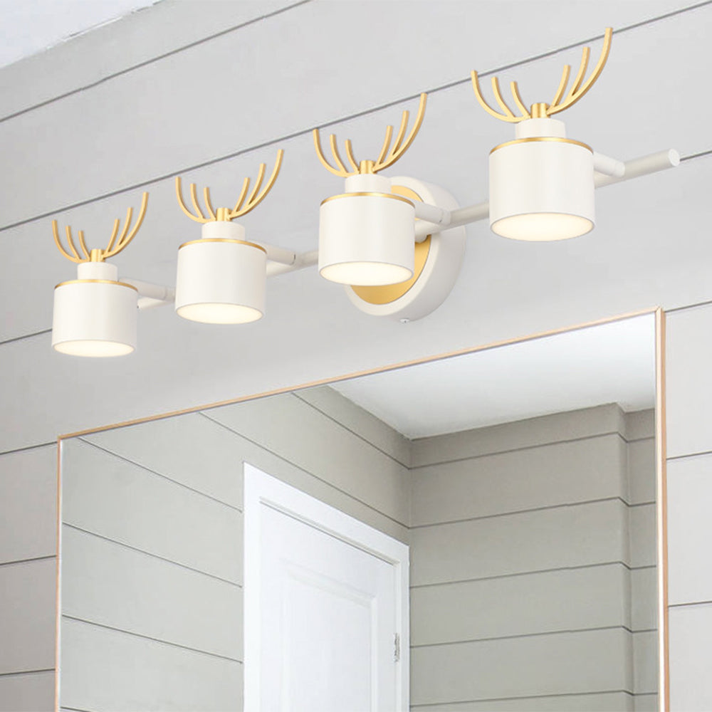 Jerepud Modern Deer Metal/ Wall Lamp, Gold & White, Bathroom