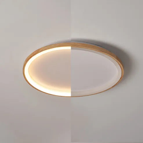 Bobukal Wood Inner Halo Flush Mount Ceiling Light