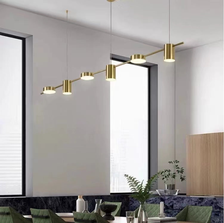 Melorot Minimalist Multi Metal Pendant Light, Black/Gold