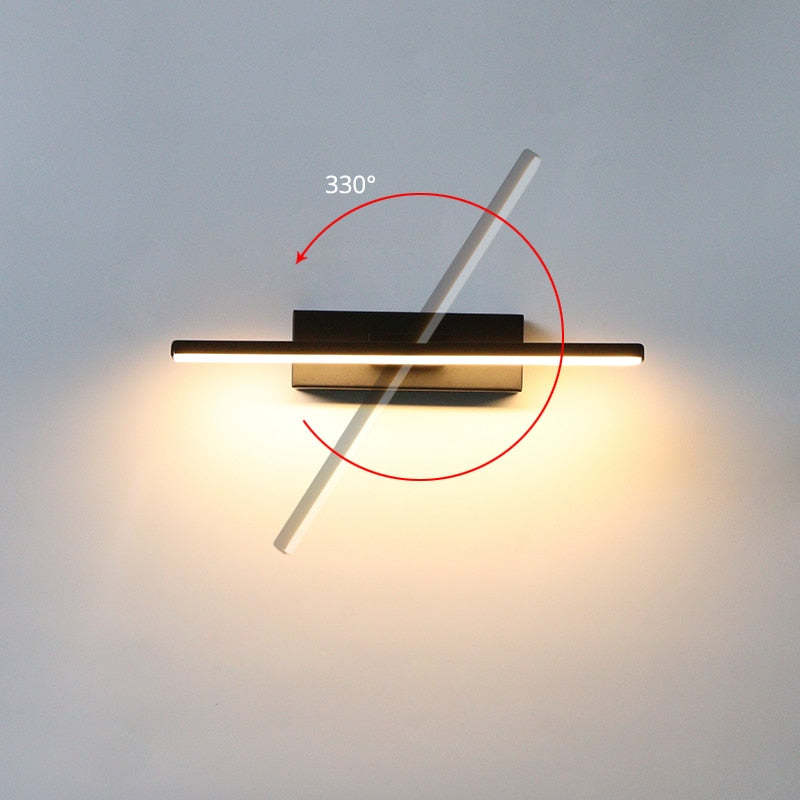 Darin Rotatable Wall Lamp for Bedroom, Black/White-Relic Pieces