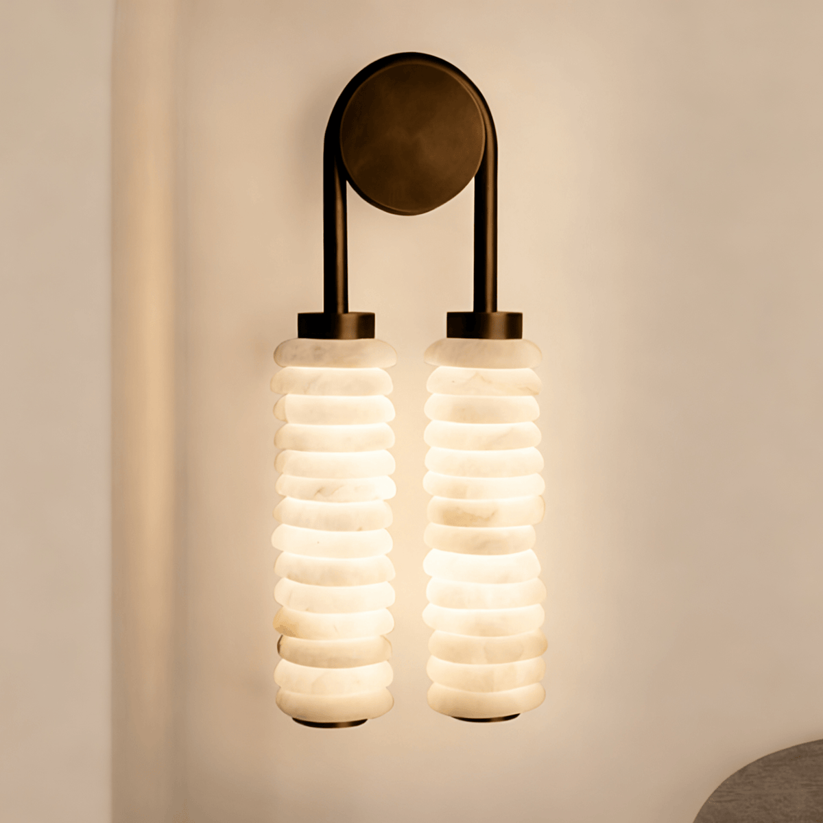 Calla Twin Alabaster Sconce
