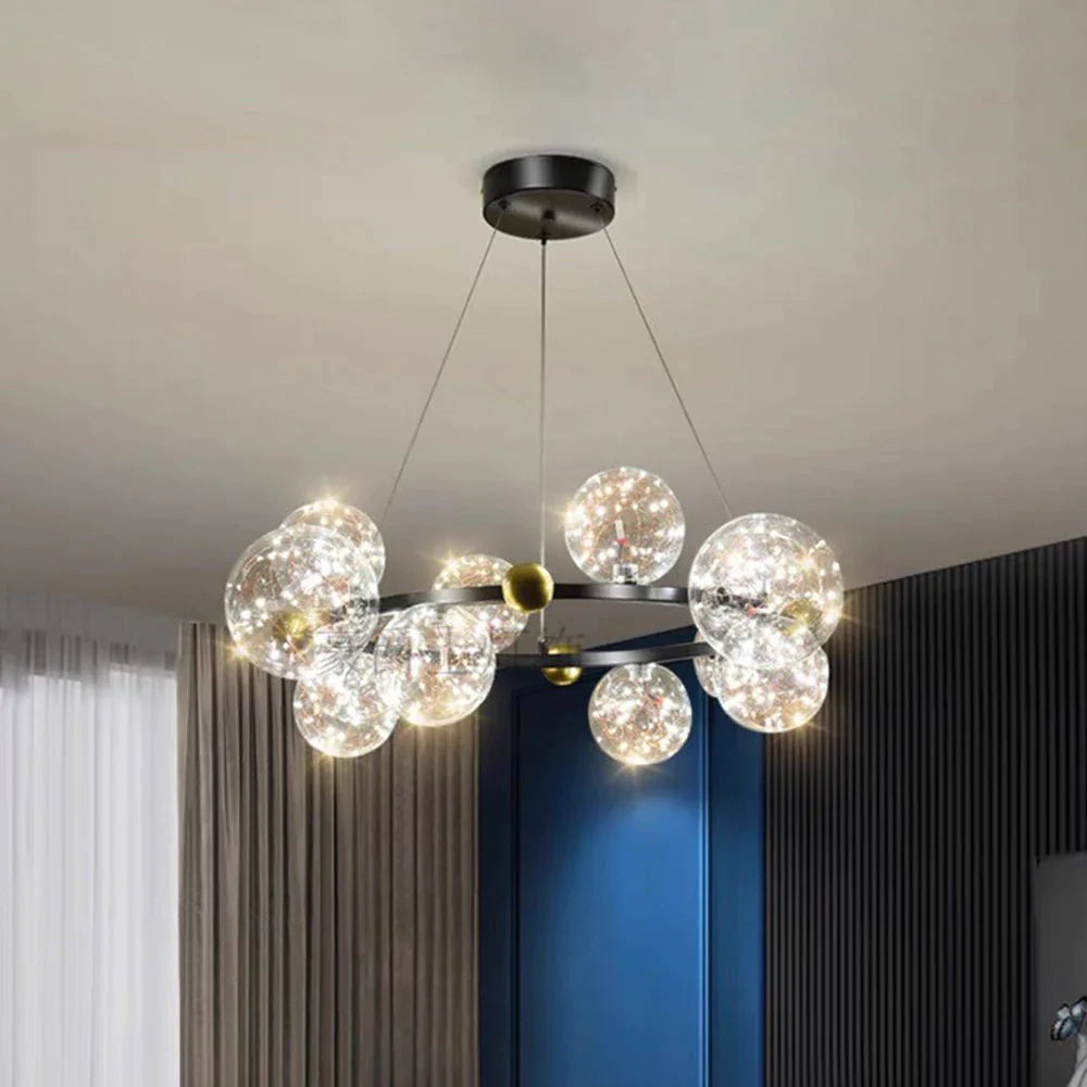 Husotim Art Deco Luminous Sphere Cluster Glass Pendant Light
