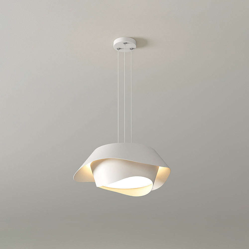 Gadedol Art Deco Flower Shape Pendant Light, White