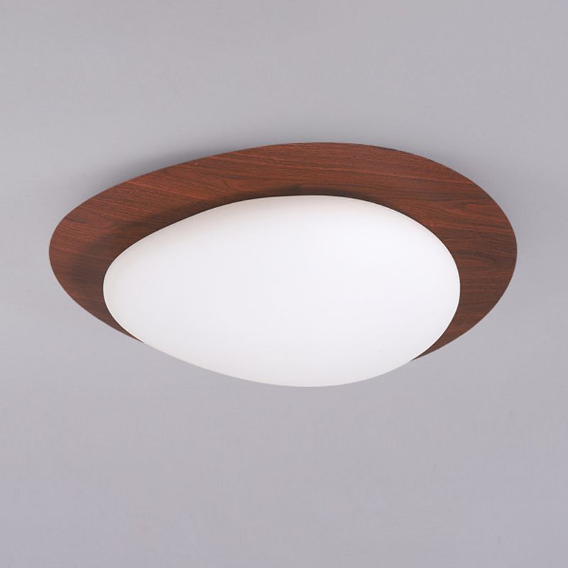 Wotigek Flush Mount Ceiling Light Modern, Metal, Walnut/Natural