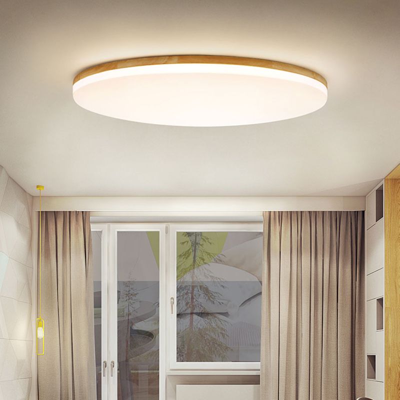Norev Ceiling Light Slim Round Wood Frame-Relic Pieces