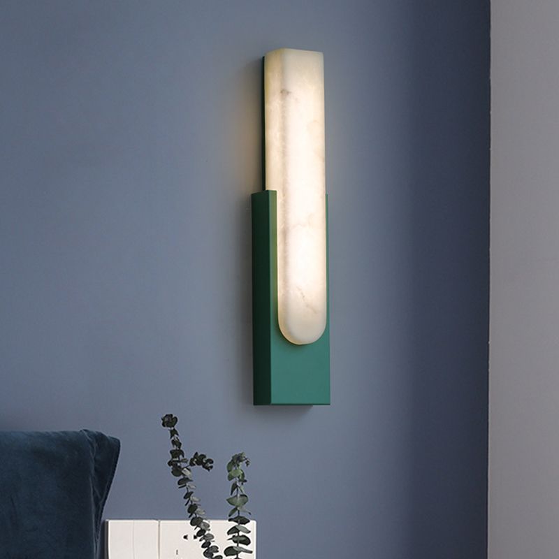 Bopuget Modern Rectangular Stone Metal Wall Lamp