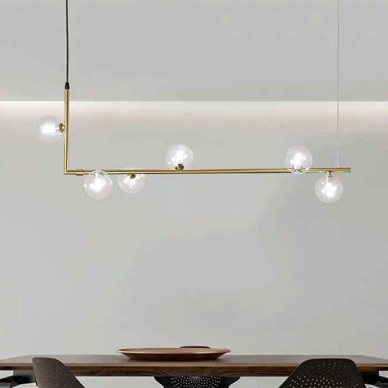 Muparol Minimalist Linear Pendant Light, Black & Gold, 6/8 Heads