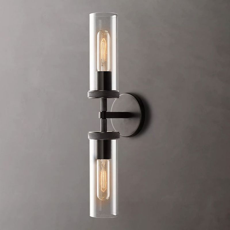 Cenolur Modern Cylindrical Metal Led Wall Lamp, Black/Copper
