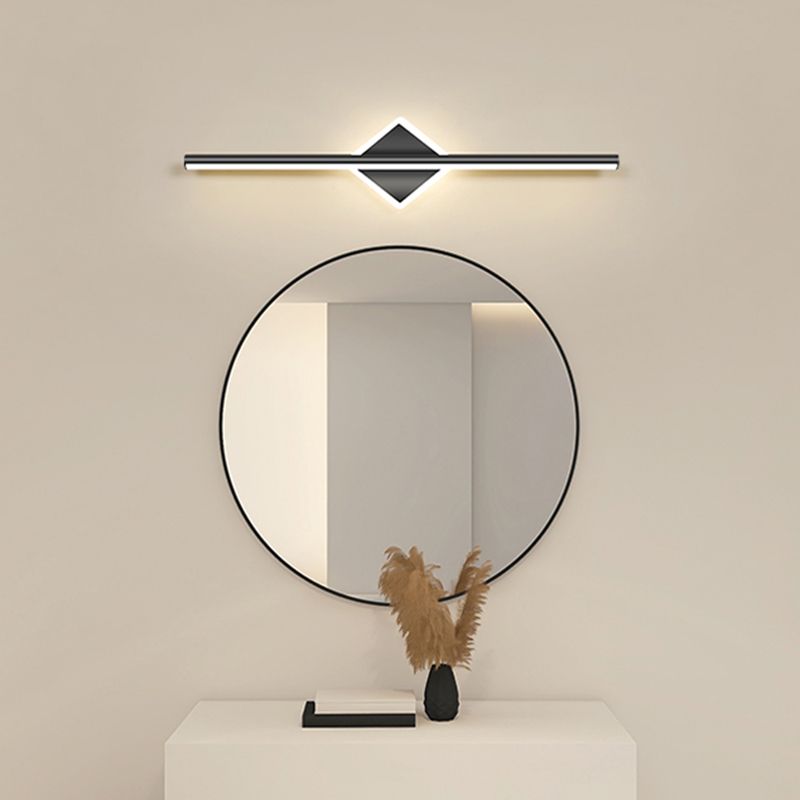 Januked LED Linear Mirror Front Vanity Wall Lamp, Black/Gold