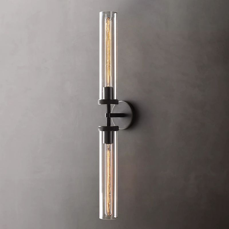 Cenolur Modern Cylindrical Metal Led Wall Lamp, Black/Copper