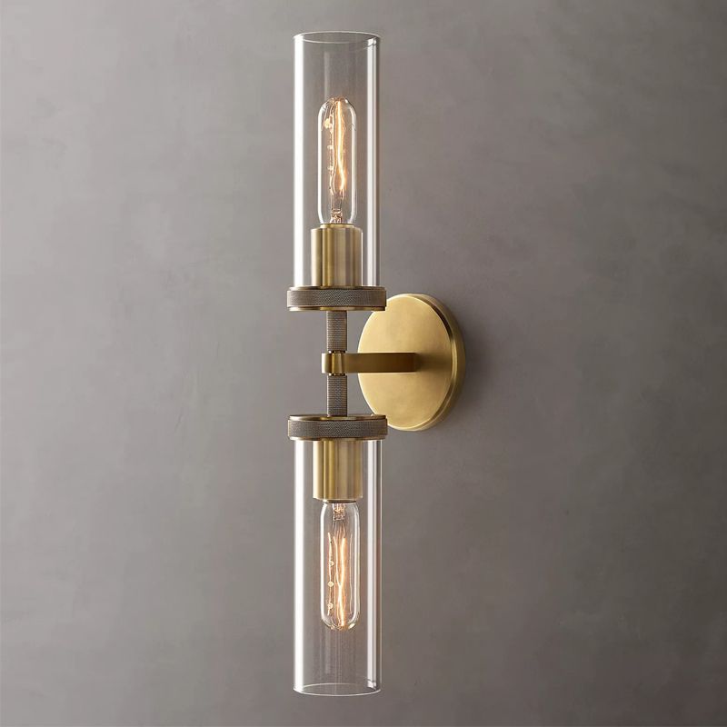 Cenolur Modern Cylindrical Metal Led Wall Lamp, Black/Copper