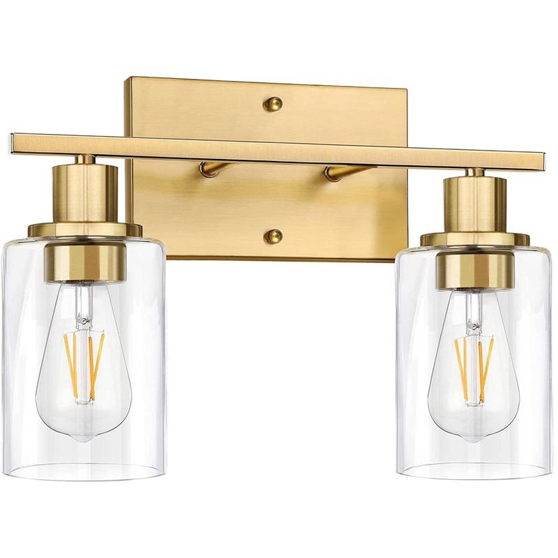 Rumorot Modern Mirror Front Black Vanity Wall Lamp, Metal/Glass