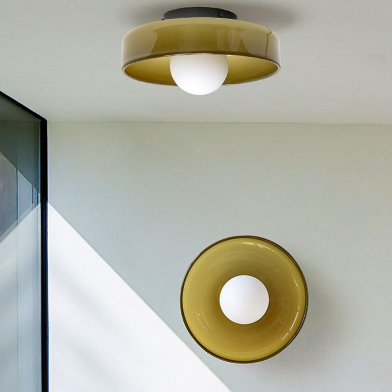 Solven Ceiling Light Drum-Shaped Glass-Relic Pieces