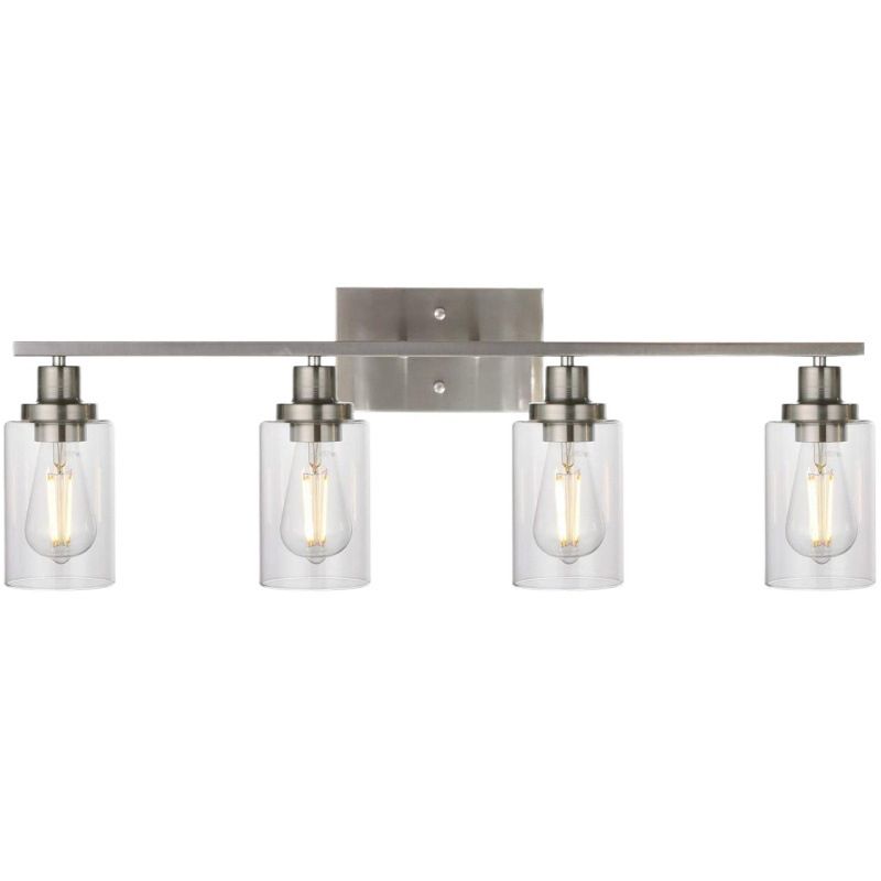 Rumorot Modern Mirror Front Black Vanity Wall Lamp, Metal/Glass
