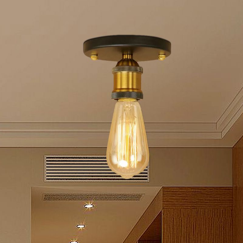 Suditor Retro Vintage Bulb Semi-Flush Mount Ceiling Light