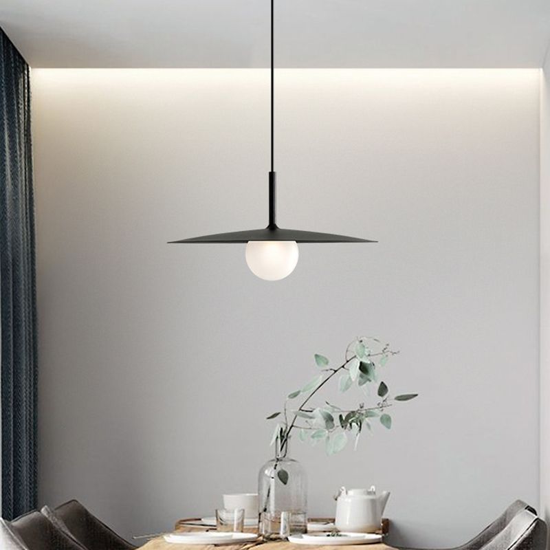 Cilisat Modern Dish-shaped Metal Pendant Light, Black/White/Grey