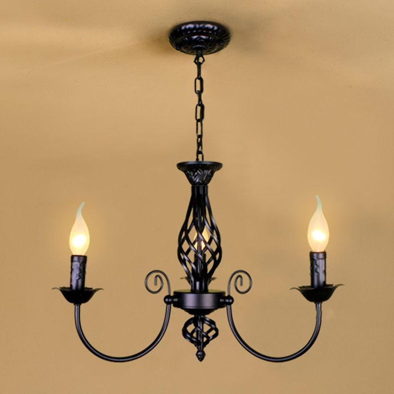 Wilakus Pendant Light Candle Retro, Metal/Glass, Black/White, Restaurant
