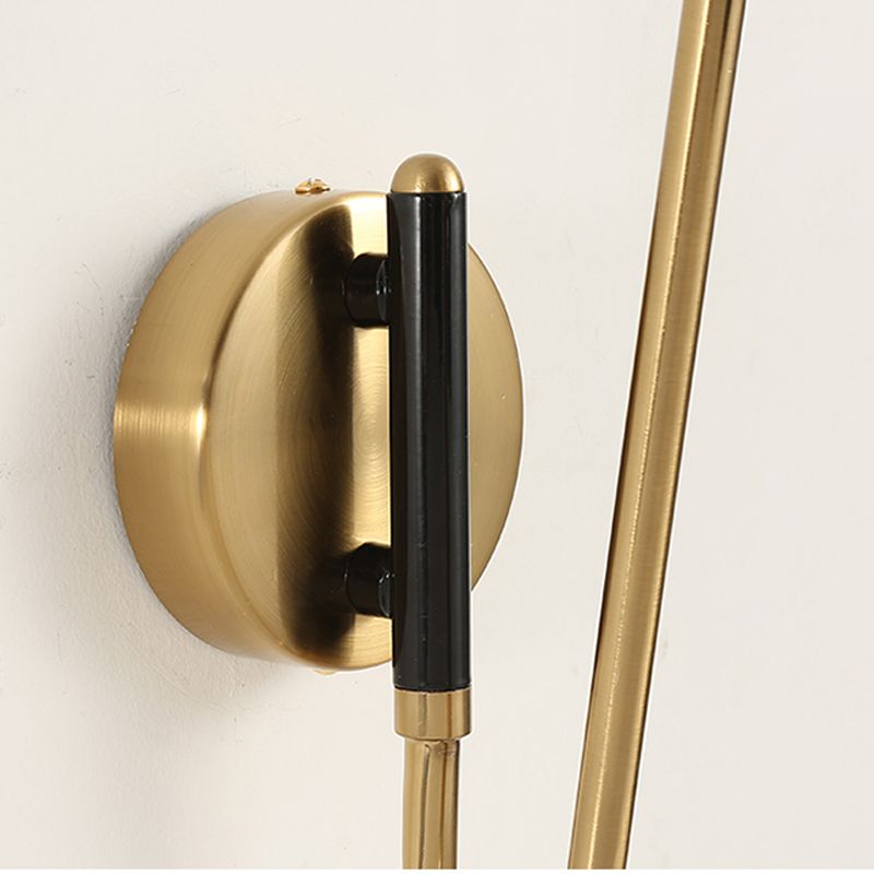 Faturor Industrial Swing Arm Vanity Wall Lamp, Black/Gold