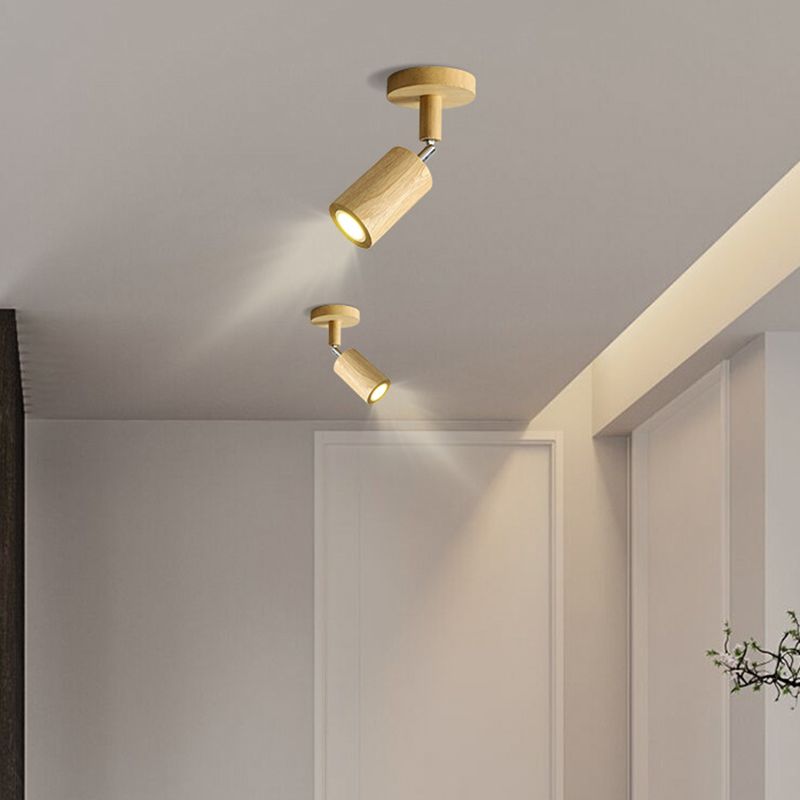 Voraden Modern LED Adjustable Ceiling Spotlight, Wood