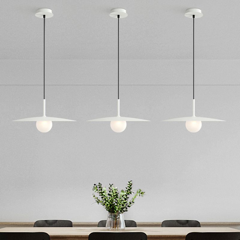 Cilisat Modern Dish-shaped Metal Pendant Light, Black/White/Grey