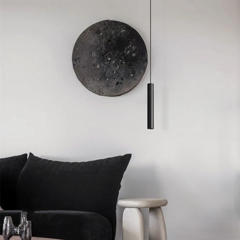 Sepukan Minimalist Cylinder Black Pendant Light
