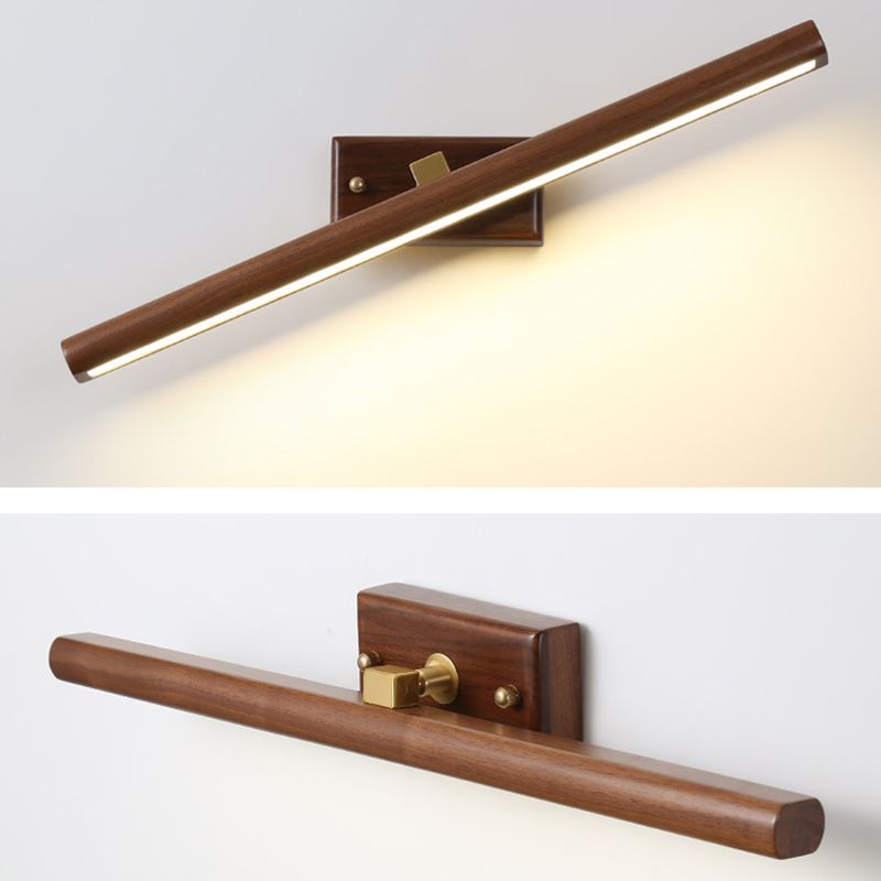 Fidulik Vanity Rotatable Mirror Front Vanity Wall Lamp, Wood