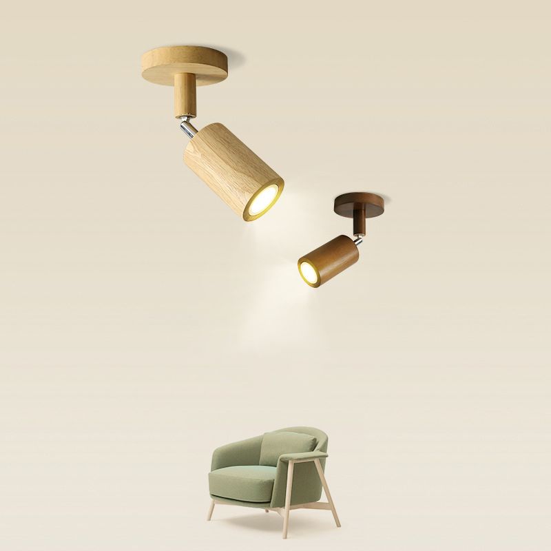 Voraden Modern LED Adjustable Ceiling Spotlight, Wood