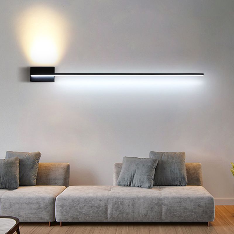 Zapemon Minimalist Linear Metal Vanity Wall Light, Black, Bathroom