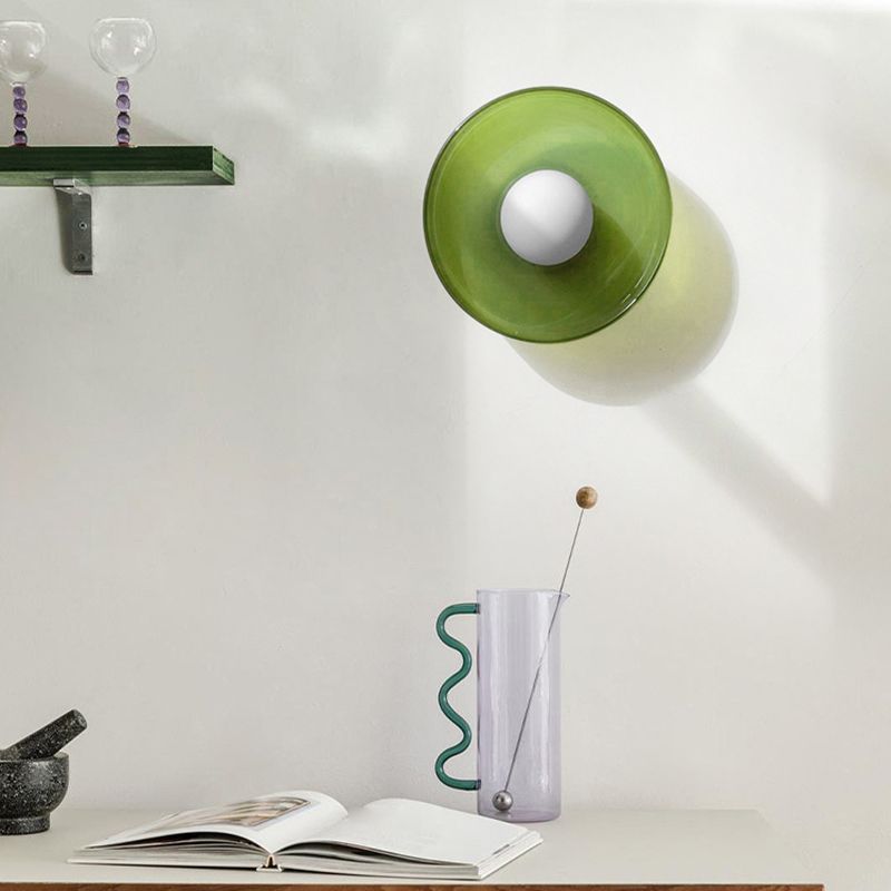 Solven Ceiling Light Drum-Shaped Glass-Relic Pieces