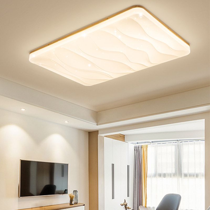Jubenuk LED Geometric Flush Mount Ceiling Light, White