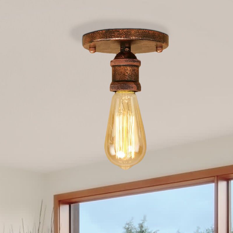 Suditor Retro Vintage Bulb Semi-Flush Mount Ceiling Light