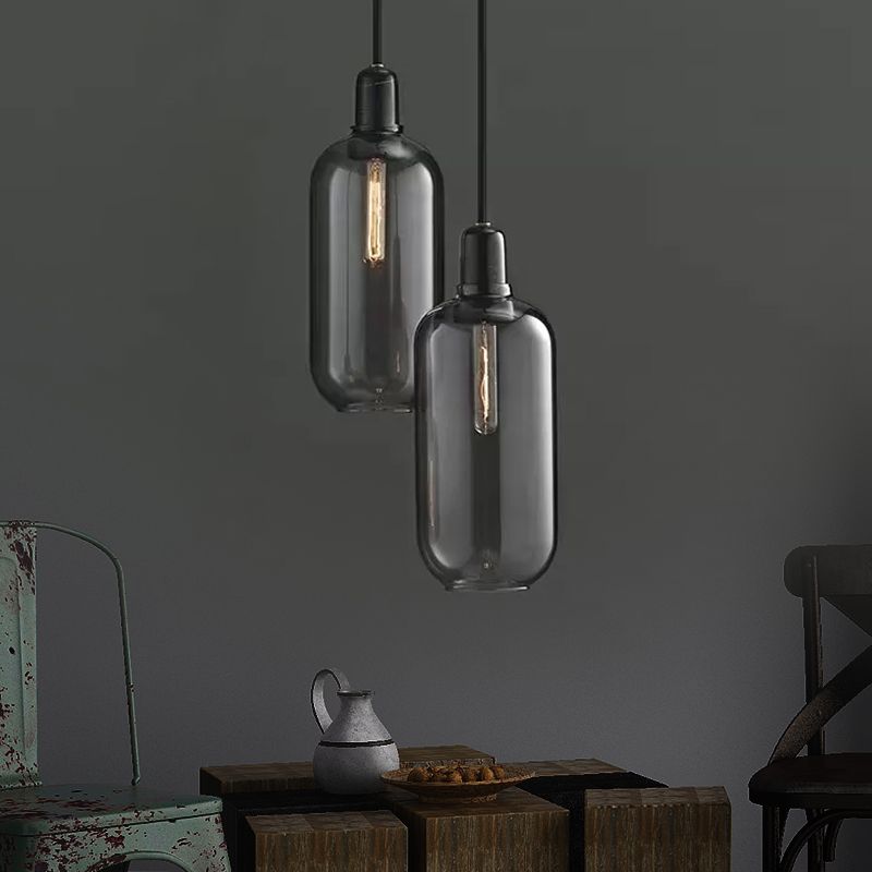 Curadul Designer Cylinder Pendant Light, Marble & Glass