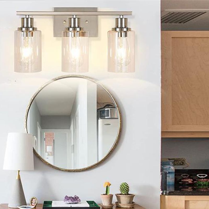 Rumorot Modern Mirror Front Black Vanity Wall Lamp, Metal/Glass