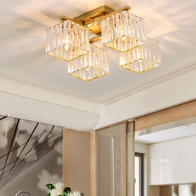 Wekoled Modern Flush Mount Ceiling Light, Black/Gold