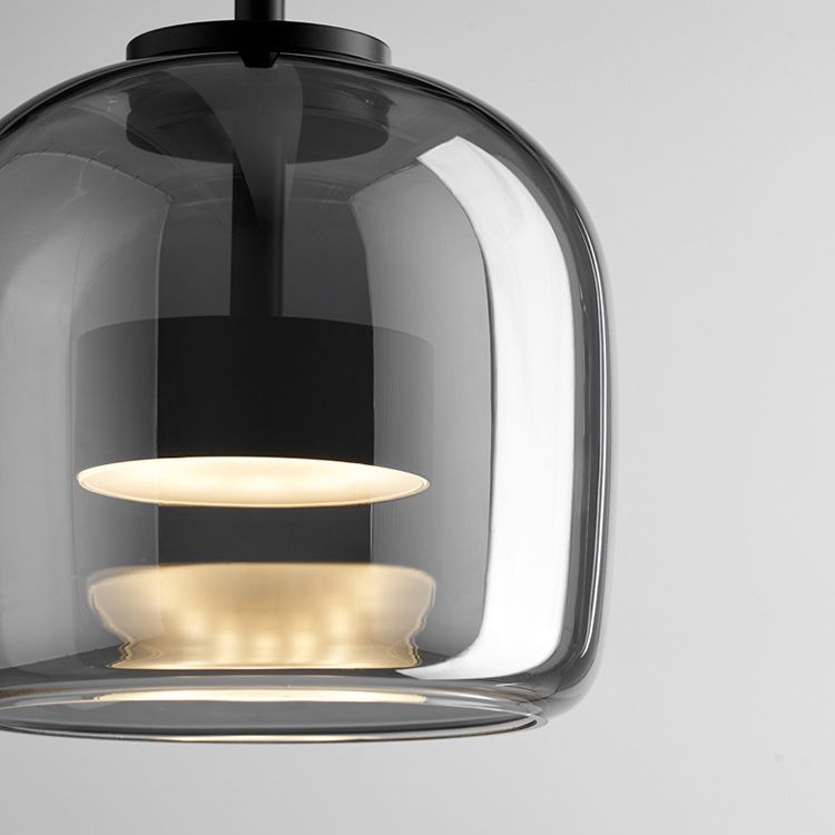 Vopurem Minimalist Pendant Light Glass Smoke Gray
