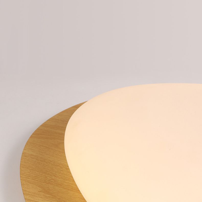 Wotigek Flush Mount Ceiling Light Modern, Metal, Walnut/Natural