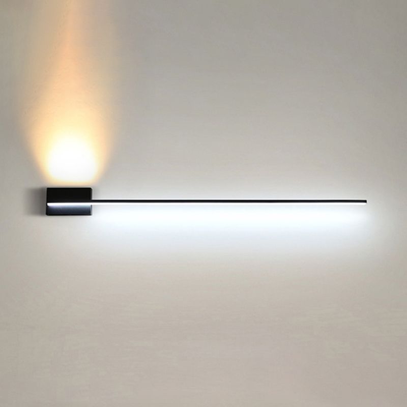 Zapemon Minimalist Linear Metal Vanity Wall Light, Black, Bathroom
