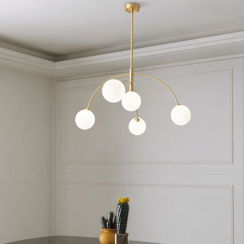 Bekaval Pendant Light Globe Modern, Metal/Glass, Black/Gold, Bedroom