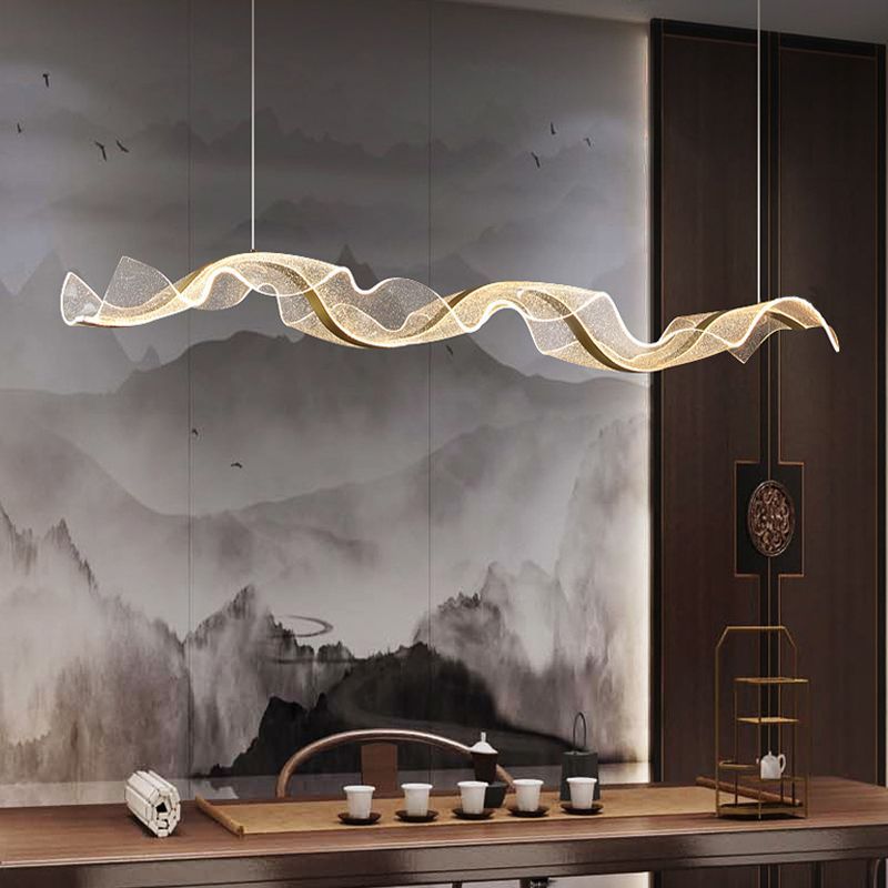 Cenuvis Pendant Light Designer Wave , White/Gold, Dining Room